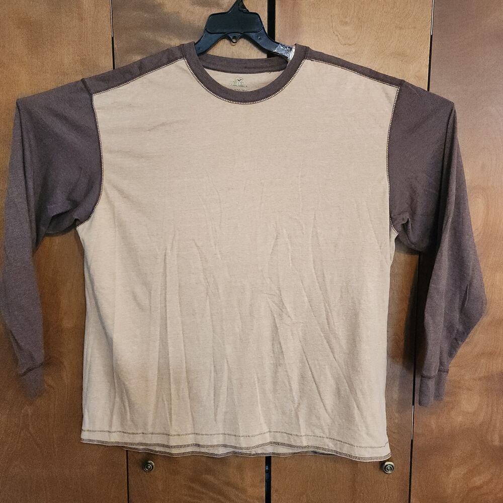 Red Head Men's Long Sleeve Baseball‎ T Shirt Tan Brown 2XL